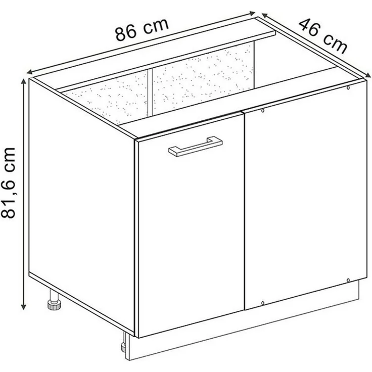 Eckunterschrank R-Line Schwarz Hochglanz 86 cm ohne Arbeitsplatte Vicco – Bild 2