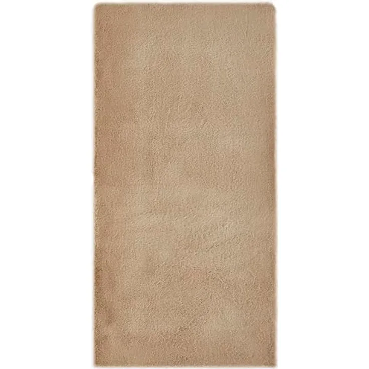 -LUXOR- living Kunstfell Coste Flauschiger Teppich Schlafzimmer - ideal zur Verwendung als Bettvorleger Schlafzimmer - gemütlicher Fellteppich Lammfell Imitat 60 x 120 cm Taupe