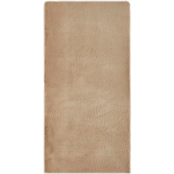 -LUXOR- living Kunstfell Coste Flauschiger Teppich Schlafzimmer - ideal zur Verwendung als Bettvorleger Schlafzimmer - gemütlicher Fellteppich Lammfell Imitat 60 x 120 cm Taupe – Bild 1