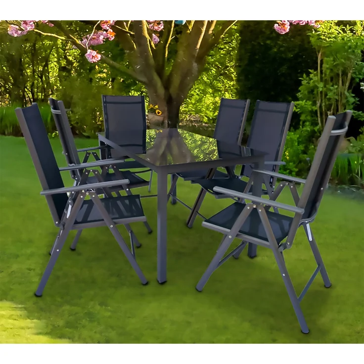 VCM Gartenmöbel-Set Miami 915310 Anthrazit H. 76 x B. 189 x T. 90 cm – Bild 4
