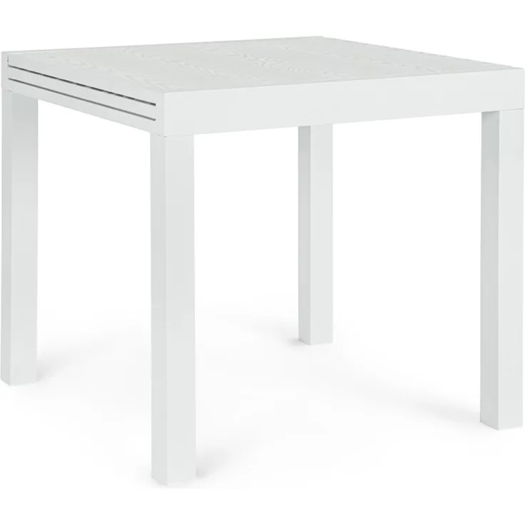 Gartenesstisch Cliv Aluminium, modern ausziehbar, Weiß, für 4–6 Personen, 80–160x80 cm