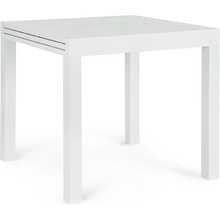 Gartenesstisch Cliv Aluminium, modern ausziehbar, Weiß, für 4–6 Personen, 80–160x80 cm – Bild 1