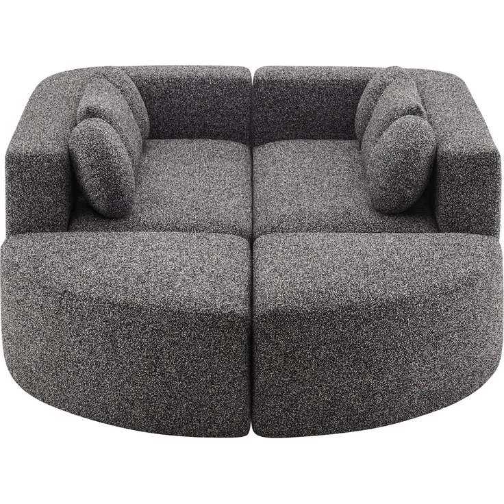 ZUBALIYA Modulares Sofa mit Chenille - Bezug, mit breiten Armlehnen, modular aufgebaut, ohne aufwendige Montage, Schwarz – Bild 14