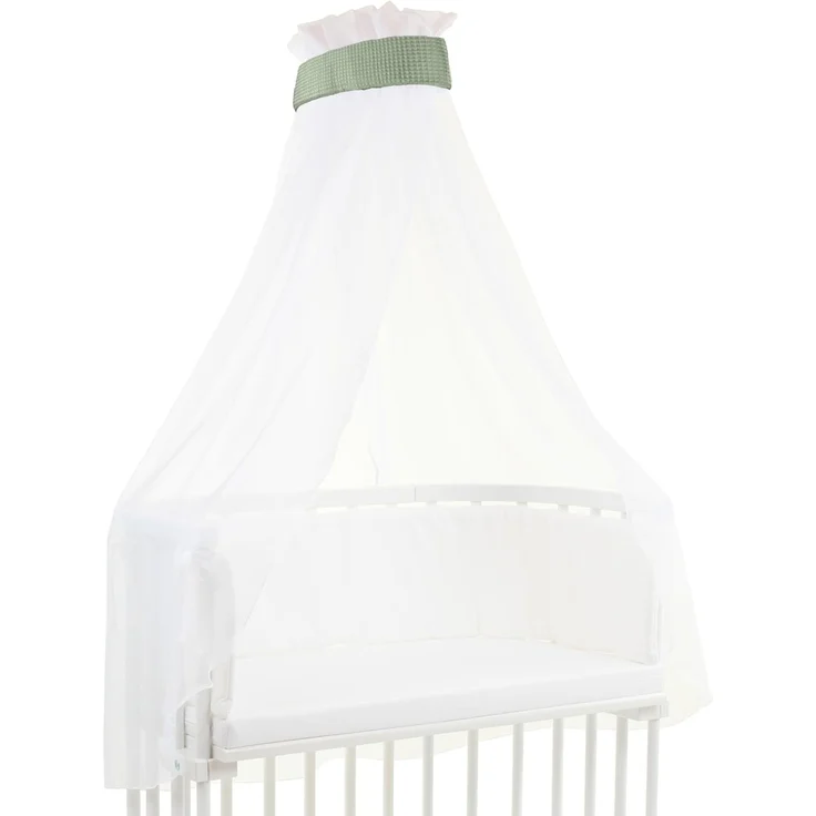 babybay Himmel Waffelpiqué mit Band passend für alle Modelle bis 96 cm Länge, jadegrün – Bild 1