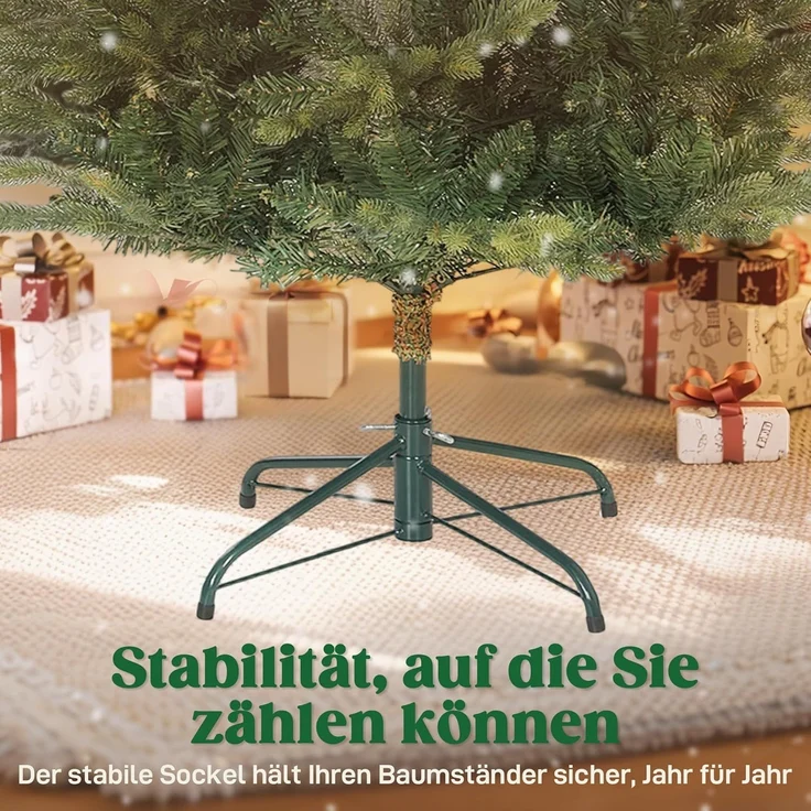 HOMCOM Künstlicher Weihnachtsbaum realistisches Aussehen, flammenhemmend, Tannenbaum, für Weihnachtsfest, Indoor, Grün – Bild 8