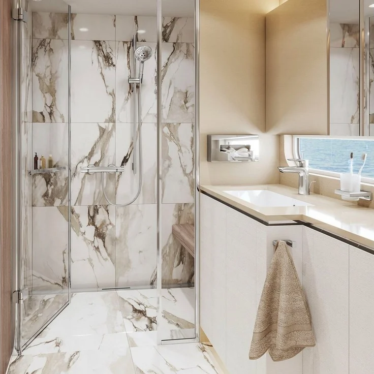 hansgrohe Handtuchhaken AddStoris, Badezimmer, (Handtuchhaken doppelt, Befestigungsmaterial, Montageanleitung), kratzfest und rostfrei – Bild 3