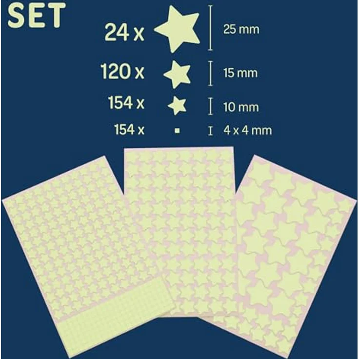 Leuchtsterne selbstklebend, 452 Leuchtsticker – extra helle Sternenhimmel Aufkleber, Leuchtsterne Kinderzimmer, Leuchtaufkleber – Bild 3