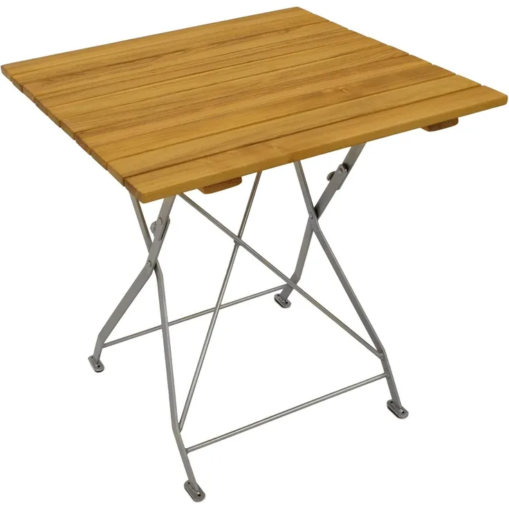 Klapptisch BAD TÖLZ 70x70 cm, Flachstahl verzinkt + Robinie