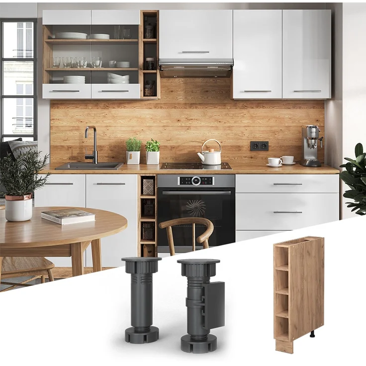 Küchenregal Fame-Line Goldkraft Eiche 15 cm ohne Arbeitsplatte Vicco – Bild 2