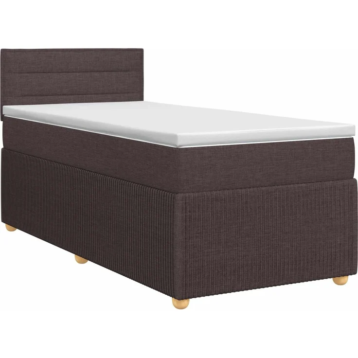 vidaXL Boxspringbett mit Matratze Dunkelbraun 90 x 200 cm Stoff 3451373 – Bild 2