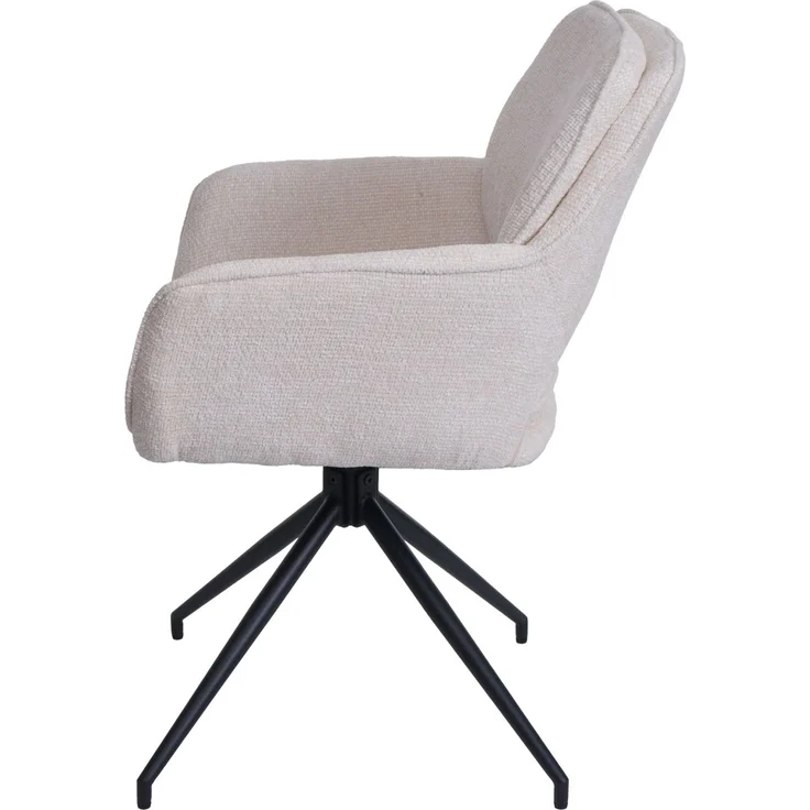 2er-Set Esszimmerstuhl HWC-N74, Küchenstuhl, drehbar Auto-Return, Stoff Chenille (490g/m²) ~ creme – Bild 8