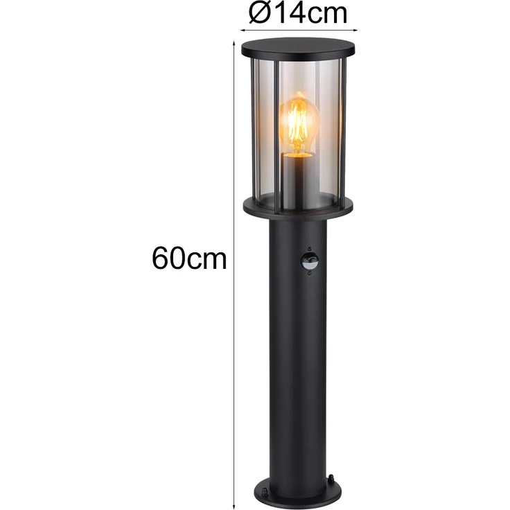 Stehleuchte, Außenleuchte, Sensor, Edelstahl, Glas, IP54, H 60 cm – Bild 4