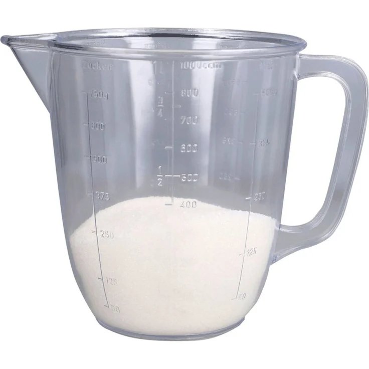 EUROHOME Messbecher Kunststoffmessbecher klar - Messkanne mit Skalierung - Messgefäß, Kunststoff, (1-St, Messbecher 1 l), Küchenmessbecher Backzubehör Küchenhelfer – Bild 3