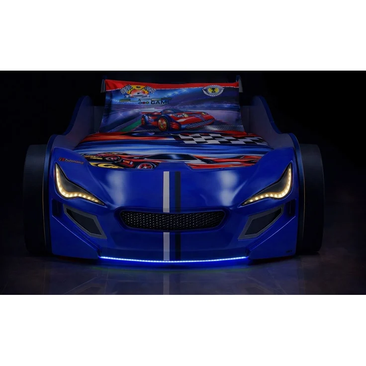 Aileenstore Autobett TURBO GTE (inkl. Zubehör), Kinderbett 90x200, Lattenrost,LED,Unterbodenlicht,Sound,Fernbedienung – Bild 2