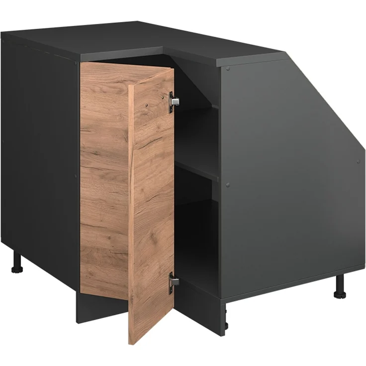 Dachschrägenschrank Eckschrank Rion Goldkraft Eiche 75.6 x 81.6 cm mit 1 Tür, Schrankkorpus 60 cm Tiefe Vicco – Bild 4