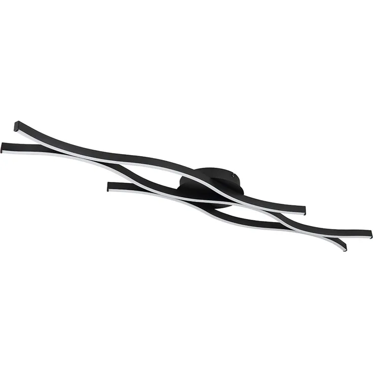 LED Deckenleuchte, gewellt, schwarz, L 108 cm
