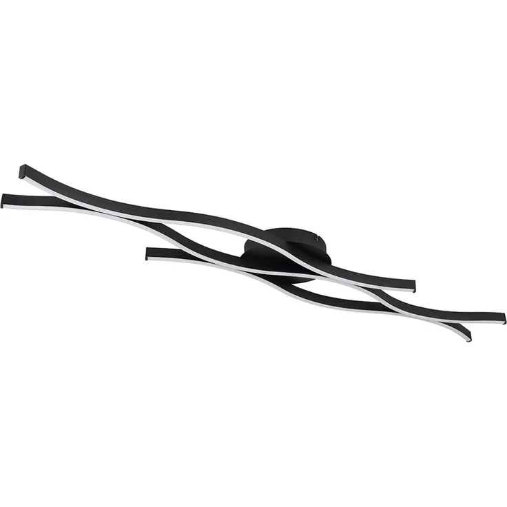 LED Deckenleuchte, gewellt, schwarz, L 108 cm – Bild 1
