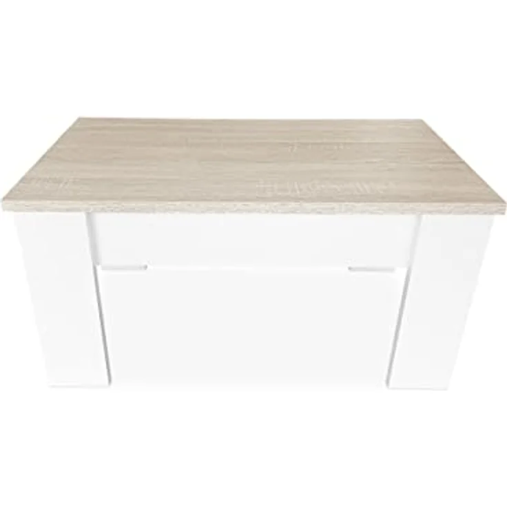 Somnia Descanso Somnia – Erhöhter Couchtisch, Wohnzimmer- oder Esstisch, weiße Oberfläche mit Cambria-Platte, Maße: 90 cm (Breite) x 50 cm (Tiefe) x 46–57 cm (Höhe) – Bild 5
