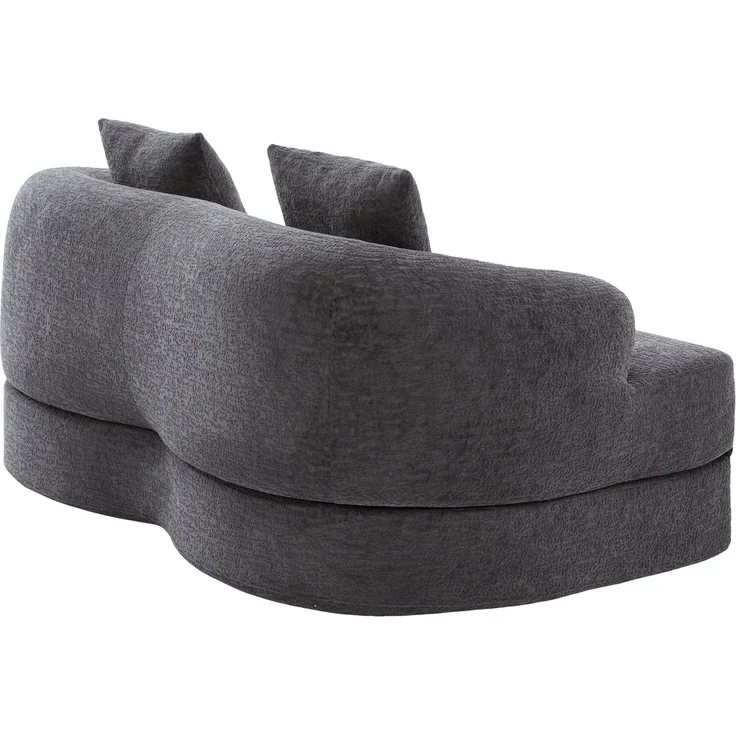 ZUBALIYA Schlafsofa 84x65 cm, mit LED - Beleuchtung, mit Chenille - Bezug, modular aufgebaut, mit Schaumstoffpolsterung, Dunkelgrau – Bild 17