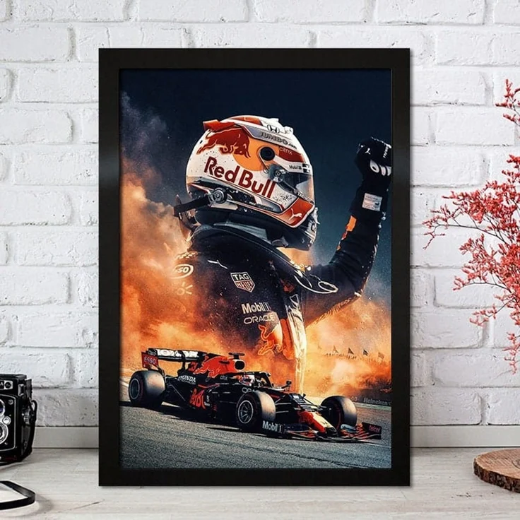 Poster Formel 1 Max Verstappen Rennfahrer Helm Rennwagen Red Bull · Deko Print ohne Rahmen - G / 30x40 cm – Bild 3