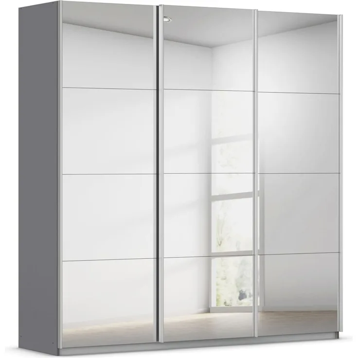Rauch Möbel KULMBACH, Schwebetürenschrank, Grau metallic, Breite 203 cm