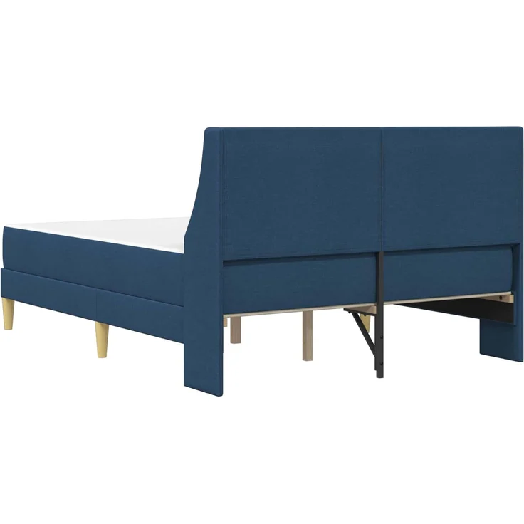 vidaXL Bettgestell mit Matratze Blau 160 x 200 cm Polyester 3414748 – Bild 8