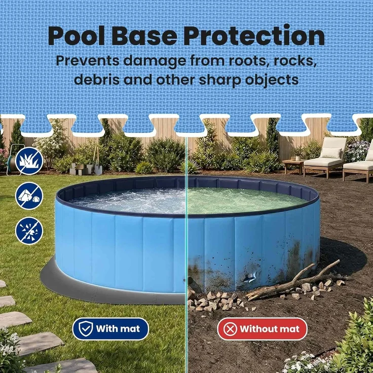vidaXL Pool Bodenschutzmatte 25 stk. Ø 292 cm Rund EVA-Schaum Schwarz 42042636 – Bild 4