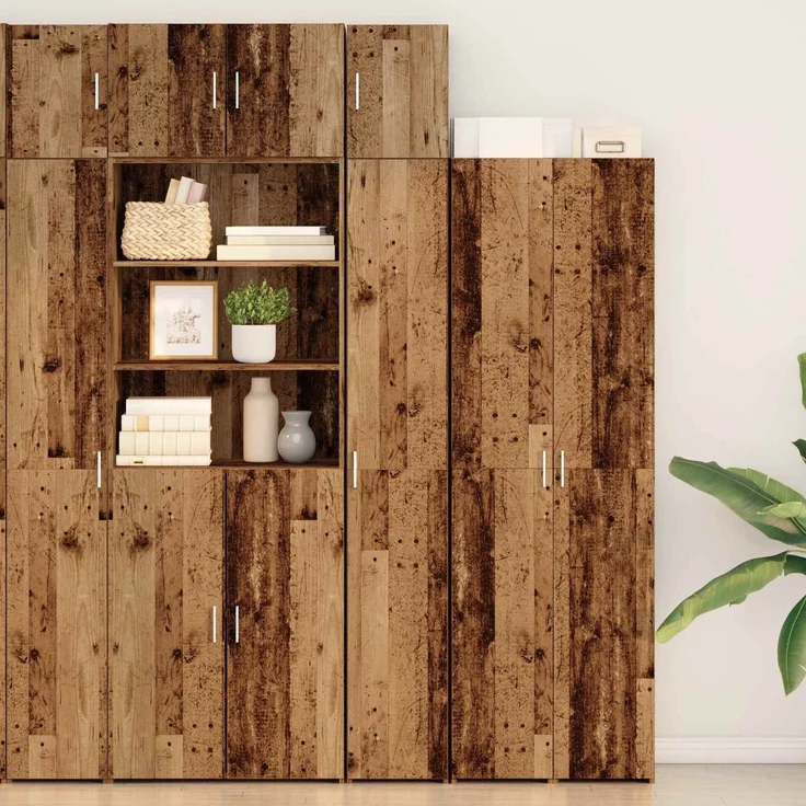 vidaXL Lagerschrank mit Regalen Altholz 30 x 42,5 x 225 cm 3365627 – Bild 1