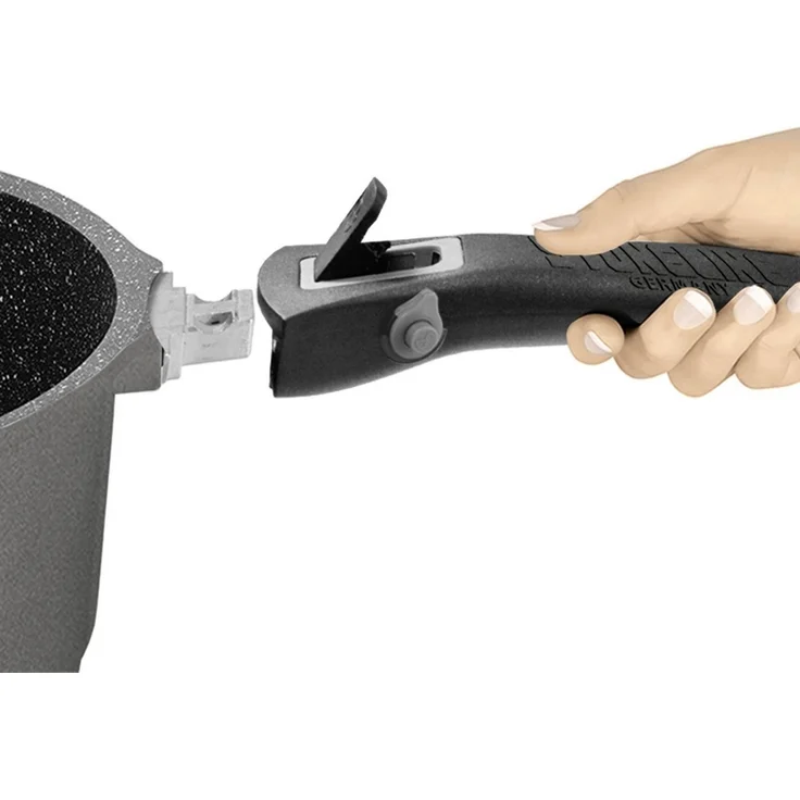 STONELINE Grillpfanne mit abnehmbarem Sicherheitsgriff mit echten Steinpartikeln, Aluminium (Set, 1-tlg, 1 Grillpfanne, 1 abnehmbarer Stielgriff), mit echten Steinpartikeln, induktionsgeeignet, Designed in Germany – Bild 3