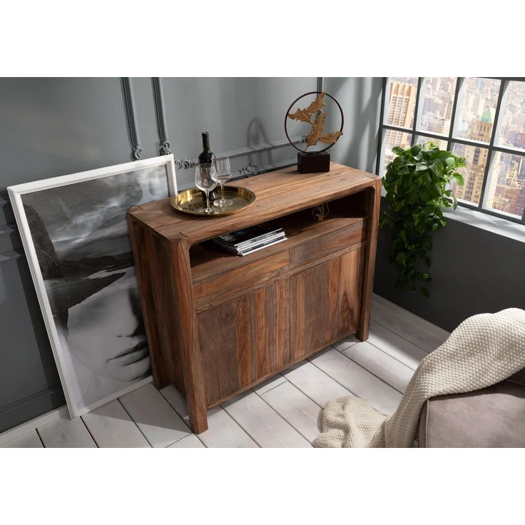 Sideboard Sheesham 120x45x100 grau geölt BUENO #2005 – Bild 2