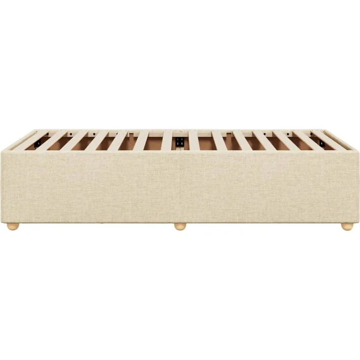 vidaXL Bettgestell ohne Matratze Creme 90x190 cm Stoff 3284699 – Bild 5