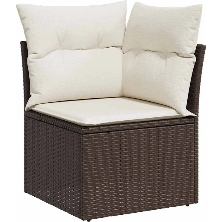 vidaXL Gartensofa-set mit Speicher 4 pcs Braun Poly-Rattan 3354347 – Bild 5