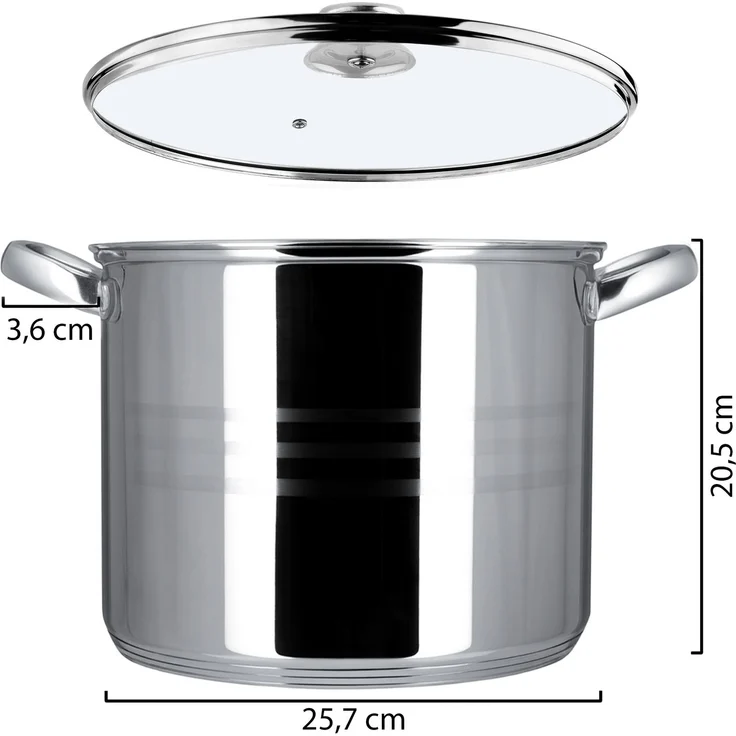 KADAX Topf mit Deckel Induktion Stahl 24 cm 9 L – Bild 3