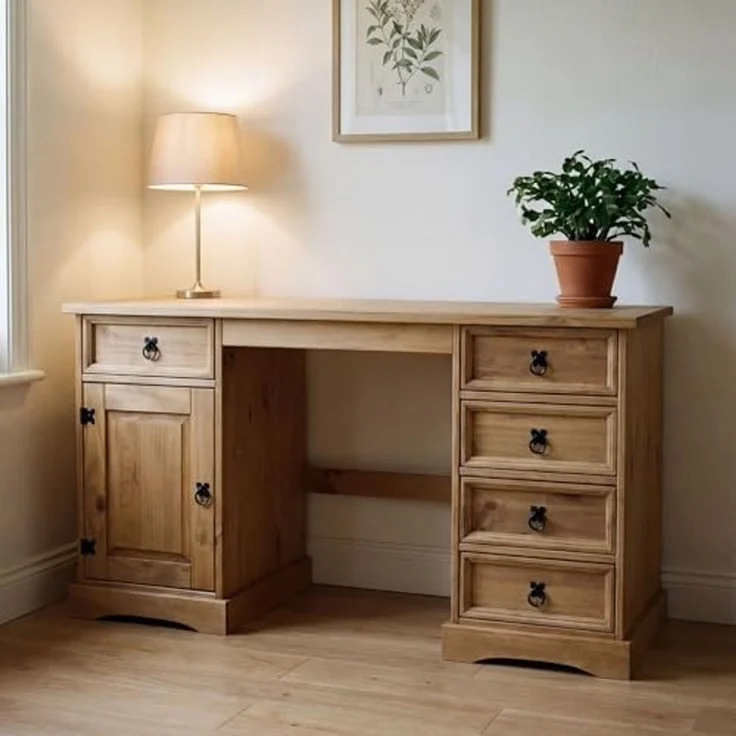 IDIMEX Schreibtisch TEQUILA, Schreibtisch Computertisch PC Tisch im Mexico Stil Kiefer Pinie Mexiko – Bild 2