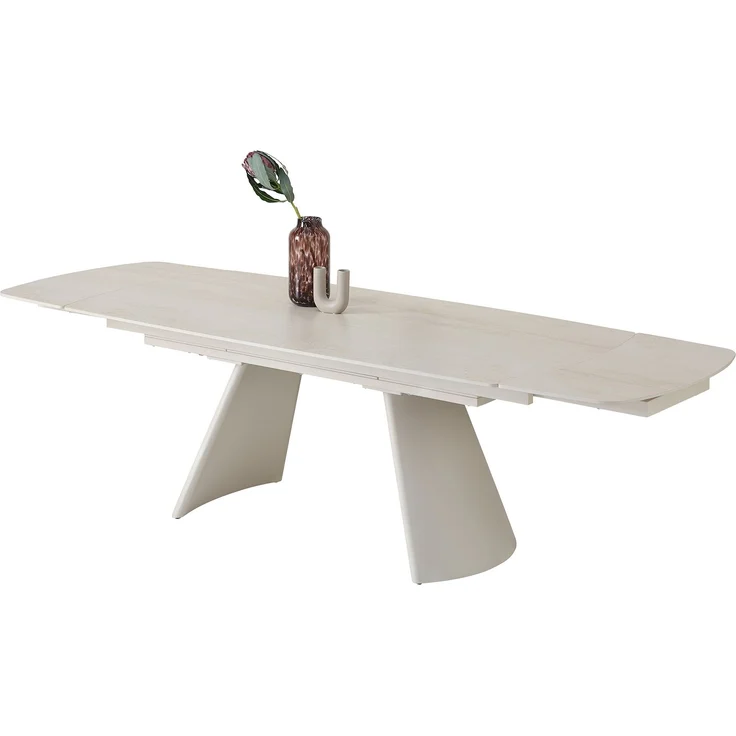 Esstisch >Kelso< (ausziehbar) in Travertin - Optik, beige - 200/280x76x100 (BxHxT) – Bild 8