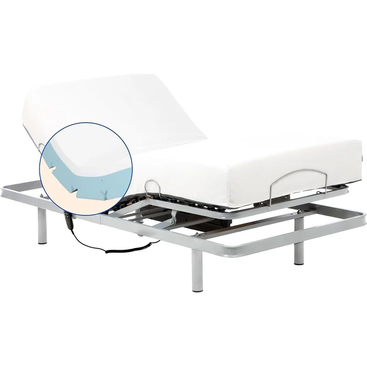 Geriafy - Elektrisch verstellbares Bett mit 20 cm viskoelastischer Tencel-Matratze | Atmungsaktiver, weicher Bezug für frischen Schlafkomfort (80x200 cm)