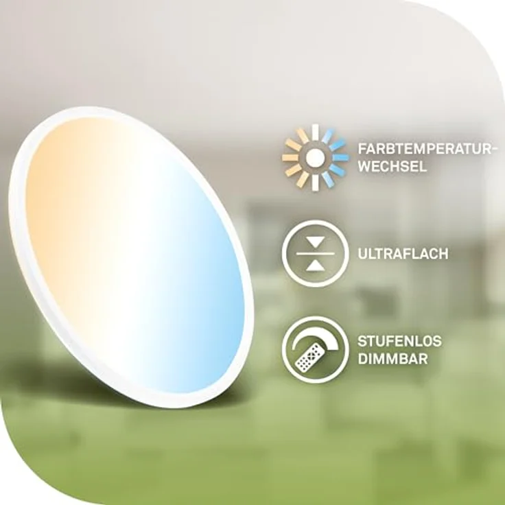 BRILONER - EEK A LED Panel Effizient mit 14W bei 3000lm, ca. 50.000h Licht, flach, CCT, indirektes Licht, LED Lampe, Deckenleuchte, Wohnzimmerlampe, Deckenlampe, Flurlampe, 42x3 cm, Weiß – Bild 3