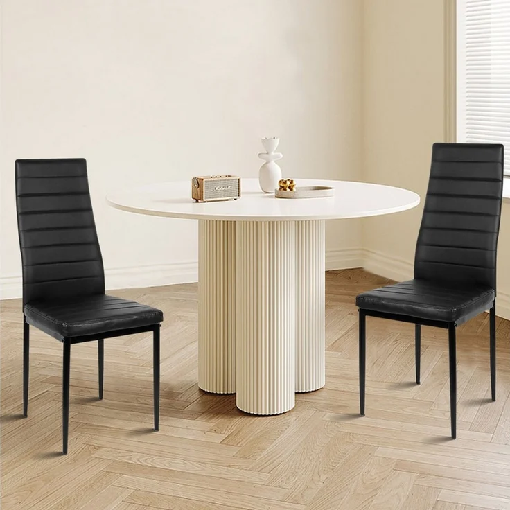 JEOBEST Esszimmerstuhl (2er-Set), Eleganter Stuhl mit hoher Rückenlehne, Kunstleder-Bezug, Polsterstuhl mit Metallbeinen – Bild 2