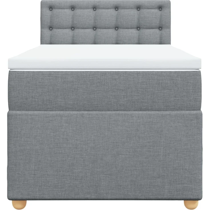 vidaXL Boxspringbett mit Matratze Hellgrau 90x190 cm Stoff 3288849 – Bild 6