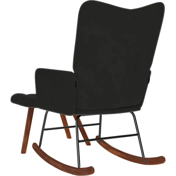 vidaXL Schaukelstuhl mit Hocker Schwarzer Samt 4016849 – Bild 6