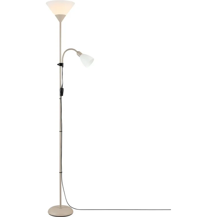 Brilliant Deckenfluter Spari, Lesearm, ohne Leuchtmittel, 180 cm Höhe, Ø 25 cm, E27 + E14, Aluminium/Kunststoff – Bild 2
