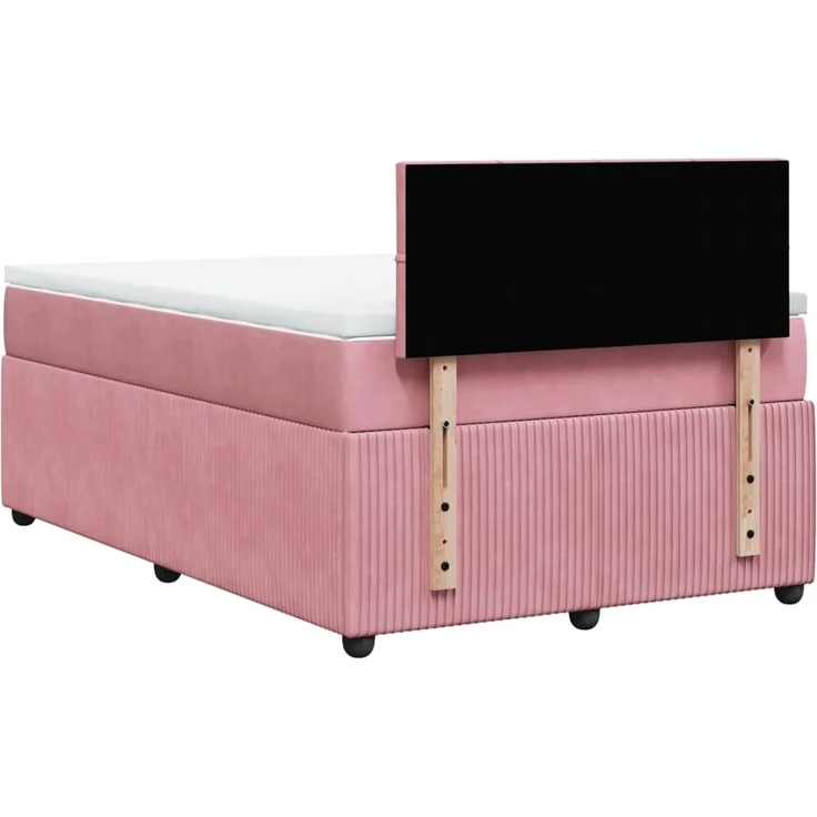 vidaXL Boxspringbett mit Matratze Rosa 120x190 cm Samt 3287691 – Bild 10