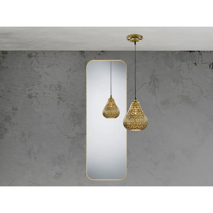 MIRRORS AND MORE 'Britney' Rahmenspiegel Metall, gold, 50x150cm