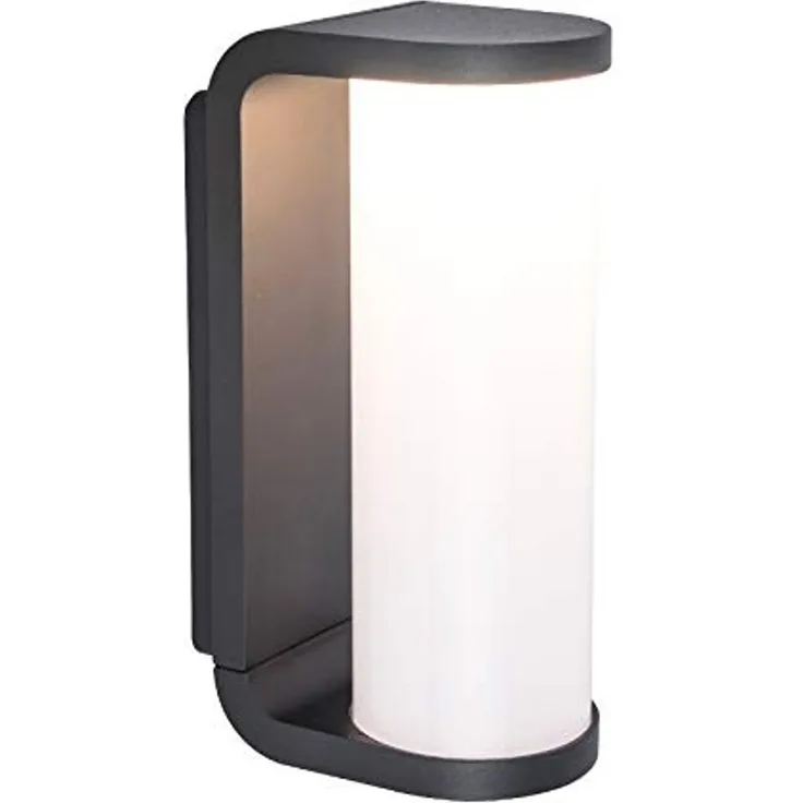 LED Außenwandleuchte ADALYN Schwarz, Glas-Zylinder IP44, 7x20cm