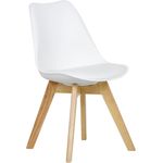 Esszimmerstuhl Kunstleder Holzbeine Lisa weiß
