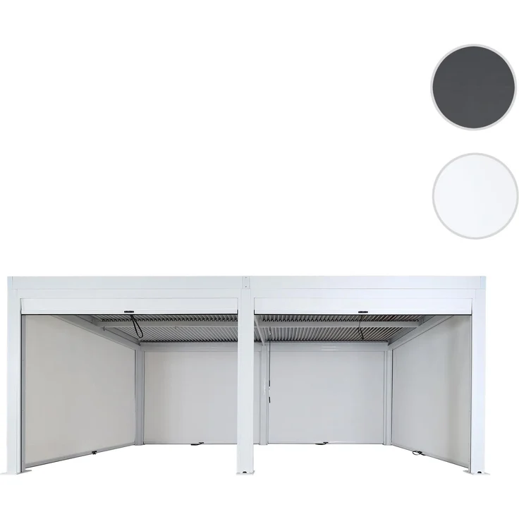 Mendler 'HWC-L46' Pergola, Regenrinne sturmfest, Aluminium weiß, 3x6 m – Bild 10