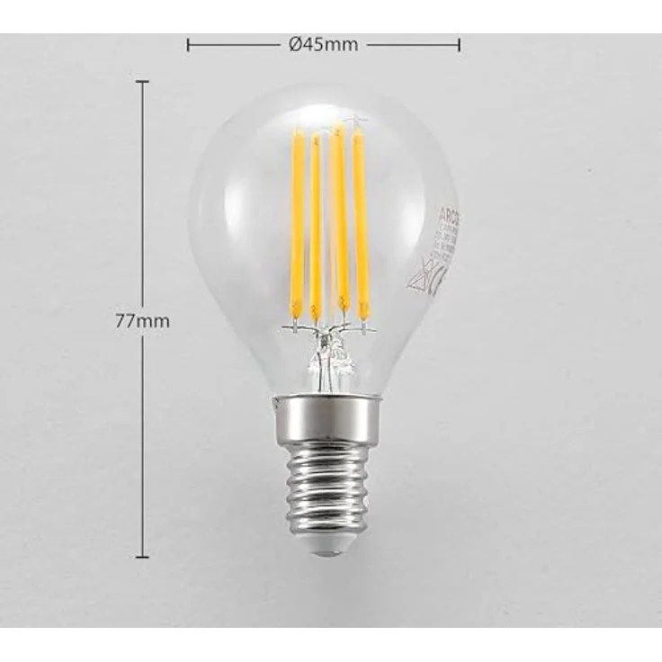 Arcchio LED E14 Lampe 4W dimmbar aus Glas, Energieeffizienz A++, ideal für Wohnräume – Bild 2