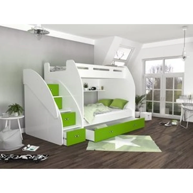 thematys Etagenbett oben 90x200cm, mit Matratze, Grün – Bild 7