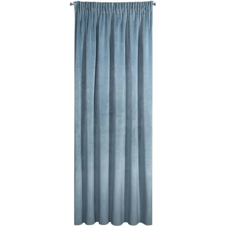 Eurofirany 'VILLA' Vorhang, Samtvorhänge, Velours Blickdicht, Blau, KRÄUSELBAND, H270 x B140 cm (1er Pack) – Bild 5