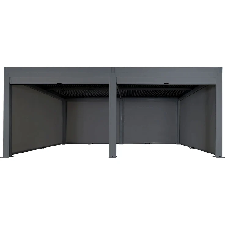 Mendler 'HWC-L46' Pergola, Regenrinne sturmfest, Aluminium anthrazit, 3x6 m – Bild 9